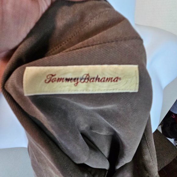 Tommy Bahama Long Sleeve Button Down Silk Shirt, Brown, Size Medium - Picture 2 of 6